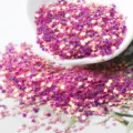3mm Colorful Star Sequins Holographic Pentagram Nail Art DIY Resin Filling Decoration - Golden Glow - Rose Red