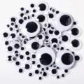 Yeux mobiles de differentes tailles pour loisirs creatifs, art du papier et accessoires de poupee. - 6mm 100 Pièces/Paquet / Sans Adhésif