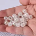 Perles craquelées colorées de 10mm accessoires de bracelet faits à main DIY chic - Blanc transparent - 30 pièces