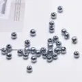 Perles en vrac en acrylique perles simulées percées 6mm pour bracelets de bijoux faits main - 100 Pièces/Paquet / Gris
