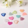 Cabochon perle ABS cœur coloré patch pour décoration artisanale de coque de téléphone - Grand Coeur / 14x2mm / Multicolore