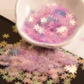 Rosa schimmernde Schneeflocken Pailletten für Kunsthandwerk, Harzfüllung und Haarschmuck Accessoires. - Hellviolett