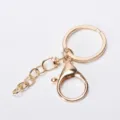 Kit de materiel pour porte-cles dore avec anneau et mousqueton pour accessoires DIY. - Boucle Chiffre 8 + Chaîne / Or KC