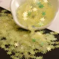 7mm lentejuelas de copo de nieve transparentes iridiscentes para bolsos de ropa manualidades. - Amarillo