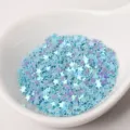 3mm iridescent blue star sequins glitter for nail art, eye makeup, and UV resin crafts. - Lake Blue