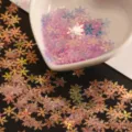 Paillettes flocon de neige iridescentes pour nail art et décoration de résine époxy. - Mauve Clair