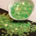 7mm lentejuelas doradas copo de nieve transparentes de colores para manualidades bolso - Verde claro