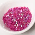 3mm pink star glitter sequins, mini holographic star flakes for nail art resin crafts DIY. - Rose Red