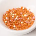 3mm orange star glitter sequins for nail art resin filling and DIY craft decoration - Orange