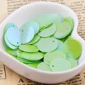 15mm round light green sequins DIY craft sewing paillettes shiny accessories for clothes - Iridescent Light Green