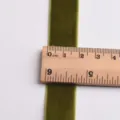 Green velvet ribbon trim fabric material for DIY handmade bows and holiday decoration projects. - 19mm (1m) / Dark Army Green