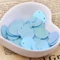 15mm Round Holographic Light Blue Sequins for DIY Craft Sewing Garment Accessories - Iridescent Lake Blue