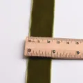 Green velvet ribbon, solid color silk webbing, DIY bow material for Christmas craft. - 25mm (1 Meter) / Dark Army Green