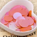 15mm round laser sequins DIY clothing decoration shiny loose sequins craft accessories - Iridescent - Orange