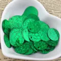 Green holographic round sequins 15mm DIY craft paillettes for clothing decoration apparel - Laser Green