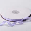 Cinta de cuadros teñida en hilo de 10 mm para lazos para el pelo y accesorios DIY. - 2 Metros Por Pieza 10mm / Violeta Claro