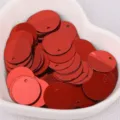 15mm red round laser sequins for DIY clothing decoration, handmade crafts and accessories - Red