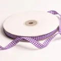 Cinta de cuadros morada, cinta de tela de 10mm para lazos DIY, accesorios para el pelo y manual. - 2 Metros Por Pieza 10mm / Púrpura profundo