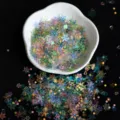 Paillettes irisées de flocon de neige de Noël mélangées pour accessoires de bricolage DIY - Multicolore