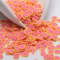 Rodajas de fruta de arcilla polimérica colorida para nail art DIY y decoración de resina. - Pomelo 5g