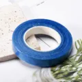 Blue floral tape for DIY crafts, 1.2cm paper stem wrap tape for handmade flower decor. - Blue