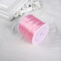 Cordon élastique rose pour bracelets DIY, fil élastique plat pour enfiler des perles et bijoux. - Rose