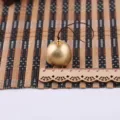 Golden metal sphere wind chime bell DIY craft pendant accessory with a hanging cord - Finished Coffee Rope (Alloy) / Coffee