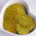 25mm iridescent round sequins with side hole diy clothing crafts glitter paillettes - Laser-Gold