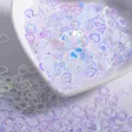Paillettes holographiques irisées en forme de cœur pour nail art DIY et décorations d'ongles. - Coeur Creux / 6mm / Blanc Clair