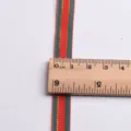 Weihnachten rot-grünes Ripsband mit Goldglitter Streifen für DIY Schleifen und Geschenke. - Rot und Grün Gestreiftes Geripptes Band / 10mm Breite 2m Packung / Rot und Grün