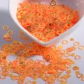 Orange heart nail sequins glitter flakes for DIY crafts and manicure decorations. - 10 g / Orange