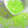 Neon green hollow heart nail sequins glitter for DIY nail art and handmade craft decoration. - 10 g / Fluorescent Green