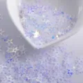 Holographic hollow star nail sequins iridescent glitter flakes for DIY nail art craft decor - Hollow Star / 8mm / Clear White