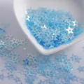 Blue Holographic Star Nail Sequins Glitter DIY Craft Sparkle Flakes Variant Display Style - Hollow Star / 8mm / Transparent Blue