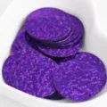 25mm purple holographic round sequins with edge hole for DIY craft clothing accessories - Laser - Dark Purple