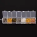 DIY jewelry making jump rings set, 5mm split and double rings in a 7-grid storage box. - Single & Double Loop / 5mm Boxed / Mixed Colors