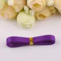 Purple double-sided satin ribbon for DIY hair bows, gift wrapping, and party decoration crafts. - Deep purple