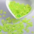 Neon green hollow star nail art sequins for DIY crafts manicures glitter decoration. - Hollow Star / 8mm / Transparent Green
