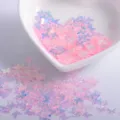 Iridescent butterfly nail art sequins holographic glitter flakes for DIY manicure crafts. - Butterfly / 6mm / Transparent Pink