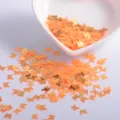 Shiny gold butterfly nail art sequins glitter flakes for DIY crafts party decoration - Butterfly / 6mm / Transparent Orange
