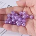 perles craquelées violettes 10mm perles en vrac colorées verre cristal fournitures pour bijoux - Violet clair - 30 pièces
