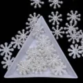 White snowflake imitation pearl patch DIY phone case handmade accessories craft materials - Snowflake / 14x3mm / Off White