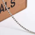Catena di strass 3mm cristallo catena stretta DIY gioielli accessori per capelli materiale - Confezione da 1 Metro / Argento