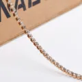 Catena di strass in oro rosa da 3 mm rifinitura in strass per accessori di gioielli fai da te - Confezione da 1 Metro / Oro rosa