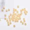 6mm acrylic imitation pearl beads white loose drilled beads for DIY handmade jewelry bracelets - 100 Pieces/Pack / Champagne