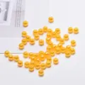 6mm yellow acrylic imitation pearl loose beads for DIY handmade jewelry bracelets crafting. - 100 Pieces/Pack / Golden Yellow