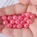 10mm pink crackle beads colorful shattered glass beads diy jewelry making bracelet accessories - Peach Red - 30 Beads