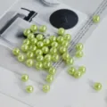 6mm Acrylic Imitation Pearl Beads Light Green Loose DIY Bracelet Jewelry Making Material - 100 Pieces/Pack / Light Green