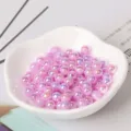 Colorful DIY craft beads holographic pink loose beads for handmade jewelry bracelets making - 6mm (50 Pieces) / Light Purple