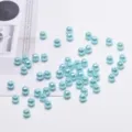 6mm acrylic round imitation pearl loose beads for DIY handmade jewelry bracelet crafting. - 100 Pieces/Pack / Light Lake Blue